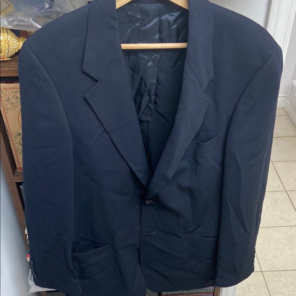 Vintage Hugo Boss Black 100% Virgin Wool Sport Coat / Blazer
